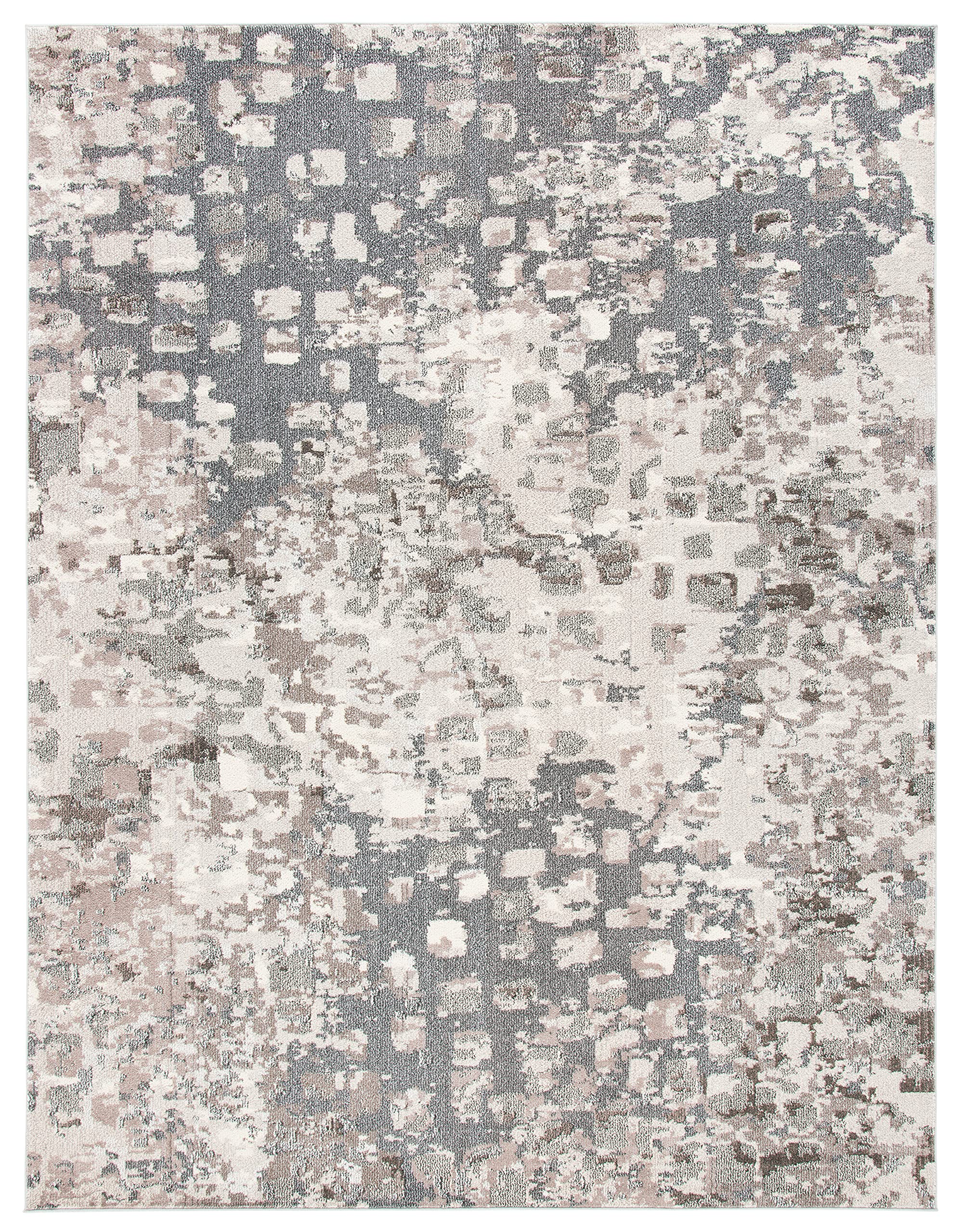 Safavieh Madison Collection Area Rug - 9' X 12', Grey & Beige, Boho Abstract Design, Non-Shedding & Easy Care, Ideal For High Tr